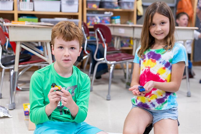 Students learn about friction
